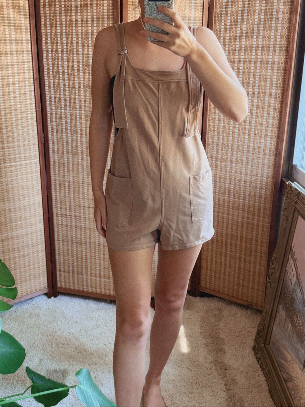 Evereve Bobi Cotton Short Overalls Size XS
